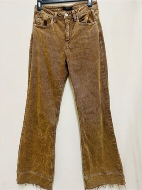 Forever 21 Brown Washed Flare Jeans